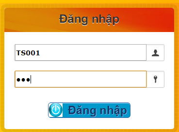 Màn hình đăng nhập của thí sinh
