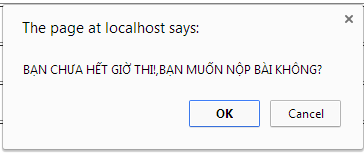 Xác nhận nộp bài trước giờ
